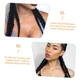 Baluue 2pcs Braided Ponytail Extension Wig Women Hair Extensions Ponytail Hair