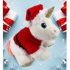 DolliBu Santa White and Gold Unicorn Stuffed Animal Plush Toy