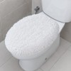TREETONE Shaggy Chenille Bathroom Toilet Lid Cover, Ultra Soft Plush