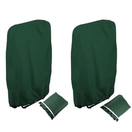 Timisea Pack of 2 Garden Chairs Folding Chairs Protective Cover 420D Oxford Cloth Cover Windproof, Anti-UV, Rainproof, Dustproof, Can Be Used for Folding Chair Garden Furniture Cover