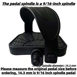 YBEKI Pedales de bicicleta estática de grado profesional – eje de 9/16 pulgadas y 1/2 pulgadas, correas ajustables | Se adapta a bicicletas Peloton/Schwinn/Spin, antideslizante, capacidad de 500