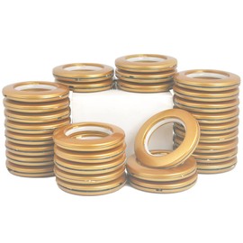 Paquete de 32 anillos de plástico con ojales de cortina de diámetro interior de 40 mm, anillos de ojales de cortina a nanosescala de bajo ruido, kit de ojales grandes para tela (dorado)