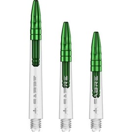 Mission Darts Sabre Shafts Durable Clear Polycarbonate Stems Tweenie Plus, Green Top, 1 Set of 3 Shafts (S1692)