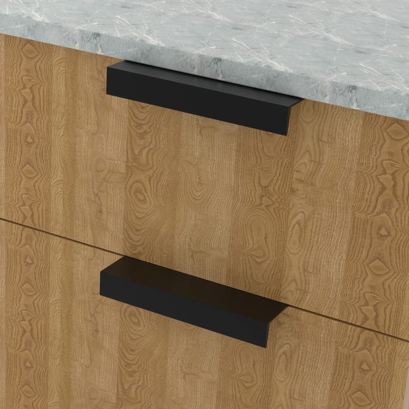 Peaha 10Pack Finger Edge Pulls 3inch Hole Centers Matte Black