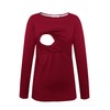Smallshow Women's 3 Pcs Maternity Nursing Top Wine-Green-Black Large