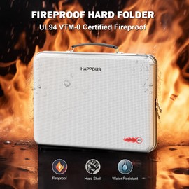 Fireproof Document Organizer, Expanding File Organizer with 13 Pockets, Portable Fireproof Document Box Hard-Shell Document Organizer Storage for Documents Laptop Passports Cards Gray