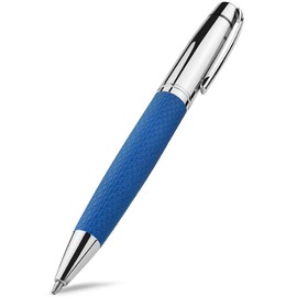 1 Piece 1.0mm Black Ink Ballpoint Pen, Retractable Ballpoint Pen With PU Leather Grip, Smooth Writing Pen, Office Stationery & Supplies:_Blue_1 Count