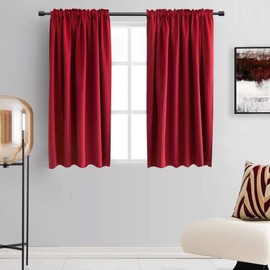 DONREN - Cortinas opacas de 45 pulgadas, color rojo chili, cortinas opacas para loft, oscurecimiento de la habitación, paneles de bolsillo para barra sólida, aislamiento térmico, 2 paneles