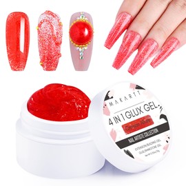 Makartt Solid Builder Nail Gel - 4 in 1 Nail Extension Gel 3D Gel Sculpting Strong Nail Glue for Acrylic Nails Nail Rhinestone Glue Gel Hard Gel Nail Lamp Required