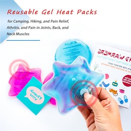 Reusable Snap Heat Pack, Hand Warmers Click, Hand Warmers Boil Click Heat Pocket Hand Warmer, Pouch Gel Hand Warmers for Camping for Outdoor, Indoor, Working, Studying, Camping (Blue and Purple)