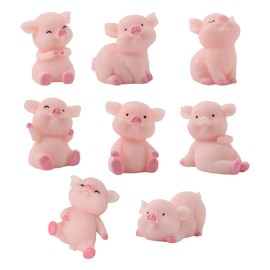 HUIANER Miniature Pig Figurines 16PCS Mini Pigs Figures Fairy Garden Pigs Resin Animal Figurine Moss Landscape Decoration DIY Craft Home Decor