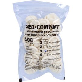 FINGERLING Latex Surgical Steel Size 4 Pack of 100