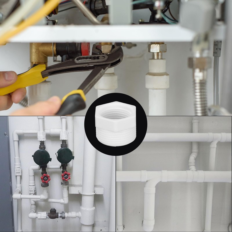 sourcing map 3Pcs PVC Pipe Fitting G3/4" Male to G1/2"