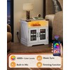 WLIVE Farmhouse End Table, 24" Side Table with Charging Station,