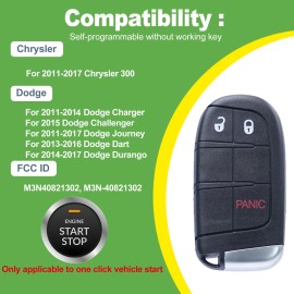 ATPSTOGO 2 New Replacement Remote Key Fob Tool Kit For 2011 2012 2013 2014 Dodge Charger