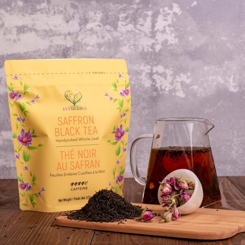 Eupherbia Eupherbia Saffron Black Tea, Handpicked, Highland Grown Whole Leaf