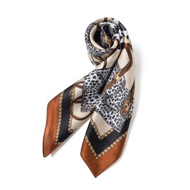 SHIROUYU 100% Mulberry Silk Scarf 27"x27" Square Women Neckerchief Headscarf - Lightweight Neck Scarf Gift Packed