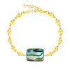 Oneress Shell Jewelry Adjustable Chain Stainless Steel Abalone Layered Bracelet