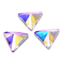 AD Beads Top Czech AB Crystal Multi-Shape Flatback Rhinestone Nail Art Decoration DIY (100 Pcs, 11. Triangle 8x8mm)