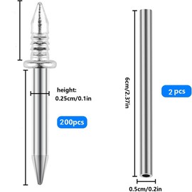 ZYHSLZ 200 Pcs Clavos Doble Cabeza, Clavos sin Costuras con Herramientas Instalación, Clavos para Zócalos, Clavos para Concreto, Fijación, Fotos, Rodapiés, para Proyectos de Decoración y Montaje