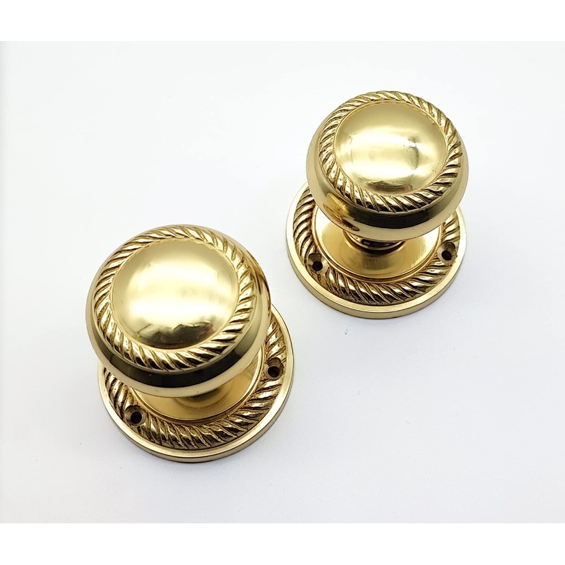 Infinity Decor Solid Brass 50mm Georgian Round Rope Design Mortice