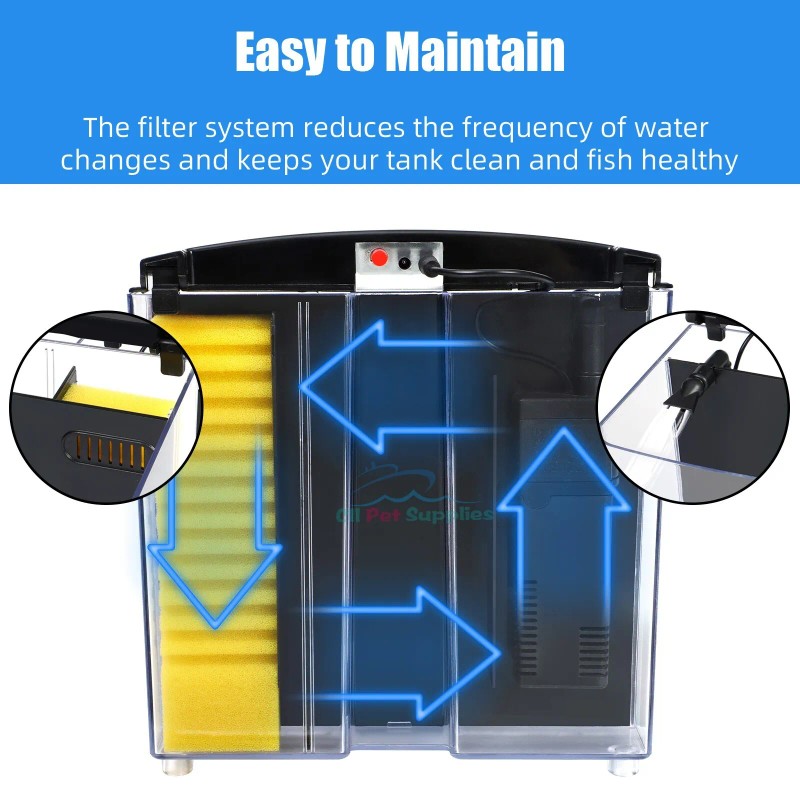AQUANEAT Aquarium Fish Tank 1.2gal Small Betta Tank Starter Kit