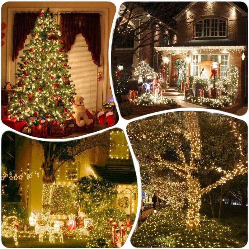 Qillnyy 220 LEDs String Lights Outdoor Indoor 25M 8 Modes