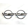 AUTO 2PC Black Front Nose Rear Gas Lid Cross US