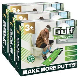 Toilet Golf Empty Box, 3x Funny Prank-shaped Putting Green Hole Set Gag Gift for Men, Cool White Elephant Gift for Adults, Hilarious Prank Ideal Gift Idea Present for Birthday, Father's Day, Christmas