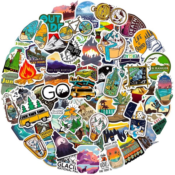 Outdoor Adventure Wildness Stickers for Boys for Computer Cups Bicycle