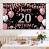 Couryxqq Happy Birthday Banner, 20th Birthday Decorations Backdrop, Extra Large