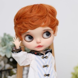 Tzncos Only One Wig Is Suitable For Dolls With A Head Size Of 10 Inches Short Curly Wigs (Carrot Orange)