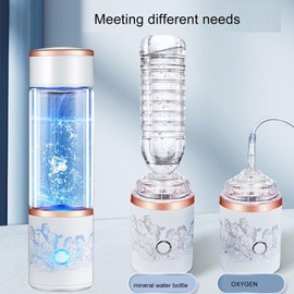 350 Ml Wasserstoff Wasserflaschen Generator, 5000 Ppb Glas Wasserionisator, Wasserstoffreiches Wasser, Glas Gesundheitsbecher für Zuhause, Büro, Reisen, USB Valentinstag