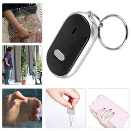 Key Finder Item Search Key Fob Finder Anti Lost Device Voice Control for Phone Key Fob Wallet Luggage (Black)