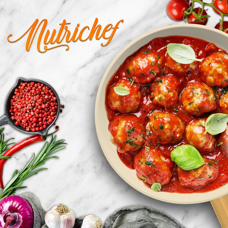 NutriChef 10" Medium Ceramic Fry Pan - Non-Stick Ceramic Coated