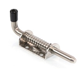 304 Stainless Steel Spring Latch Door Lock Spring Snap Lock Push Bolt Door Bolt Spring Latch Gate Latch with Rubber Handle for Yard Gate Shed Door, 10 x 128 mm