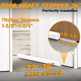 MAXTID Under Door Draft Stopper Cold Air Blocker - Large Doors Seal Gap Bottom of Doors 36" Adjustable 30" 32" 36" Weather Stripping Noise Blocker Interior Front Door Sweep Soundproof Door Accessories