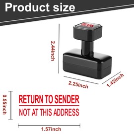 Return to Sender Stamp-Not at This Address Stamp Inking Red,Return Address Stamp,Office Stamps, Business Stamps,Refilled with Ink for Repeated Use,Office Gifts for Colleagues and Office Accessories
