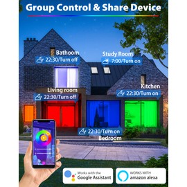 Peasur Smart RGB LED Ceiling Light Dimmable, 24W 3000K-6500K Bathroom Light 16 Million Colors Changing with Remote and APP Control, 30CM Ceiling Lamps for Bedroom, Living Room, Kitchen