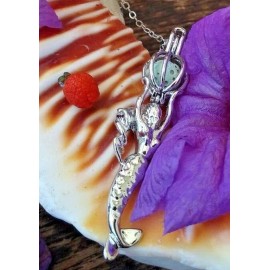Unbranded High Quality Silver Plated (MERMAID) Essential Oil (DIFFUSING) Pendant Necklace