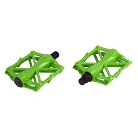 Road Bike/Mountain Bike Pedals Flat Pedals Bicycle Pedals Non-Slip CNC Aluminium Bicycle Platform, MTB Pedals, Green Durable Aluminium Bicycle Pedals for MTB Road Bikes (Green)