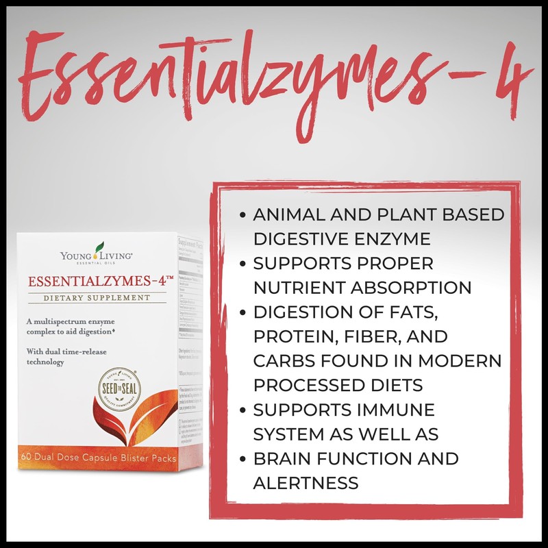 Essentialzymes-4 60 Dual Dose Capsules by Young Living Essential Oils