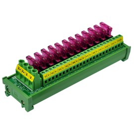 DC Power Fuse Distribution Strip Module (12 Position, DIN Rail Mount)