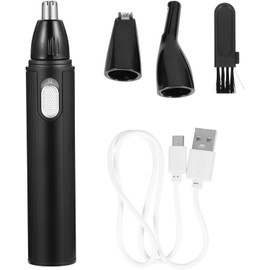 Recortador de Vello Nasal Multifunción Negro 1 Juego Abs y Acero Inoxidable, para Cejas y Uso Doméstico, Diseño Compacto y Práctico