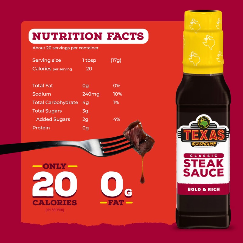 Texas Roadhouse Classic Steak Sauce, 12 oz. Bottle, Perfect Steak
