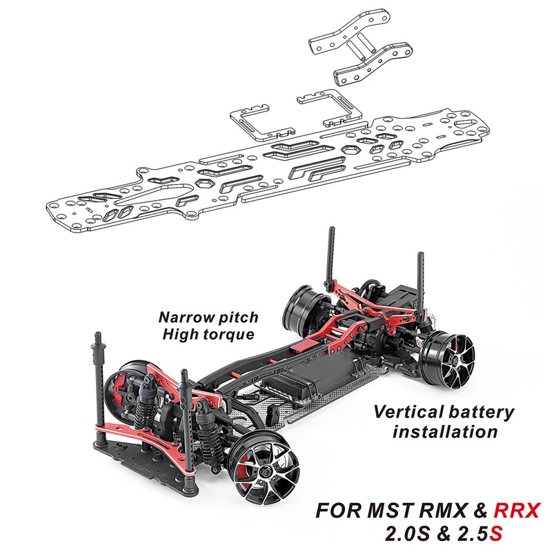 RC Car Chassis Plate Narrow Vertical High Traction Carbon Fiber