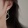 Silver Dangle Earrings, Hypoallergenic Twisted Pull Through Drop Earrings for