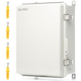 QILIPSU UL94-V0 Outdoor Electrical Box 16.4"x12.4"x7.1" Waterproof Junction Box Weatherproof PC/ABS Alloy Plastic IP66 Project Electric Enclosure Grey Hinged Door