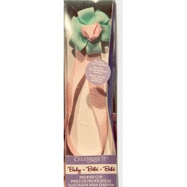 Horizon Pacifier Holder Clip Floral Flower Teal Pink Shower Gift Baby New