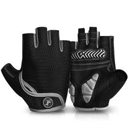 MOREOK Cycling Gloves Bike Gloves for Men/Women-[Breathable Anti-Slip 5MM Gel Pad] Biking Gloves Half Finger Road Bike MTB Bicycle Gloves-098-GRAY-M
